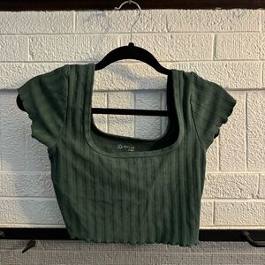 Aerie OFFLINE cropped ruffle square neck